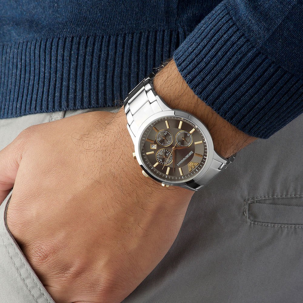 Emporio Armani Renato Chronograph Grey Dial Menβs Watch AR11047 - Watch