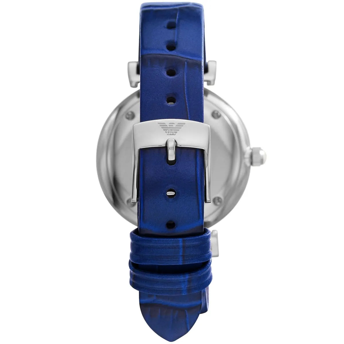 Emporio Armani Gianni T-Bar Two-Hand Blue Genuine Leather Women's Watch - AR11344