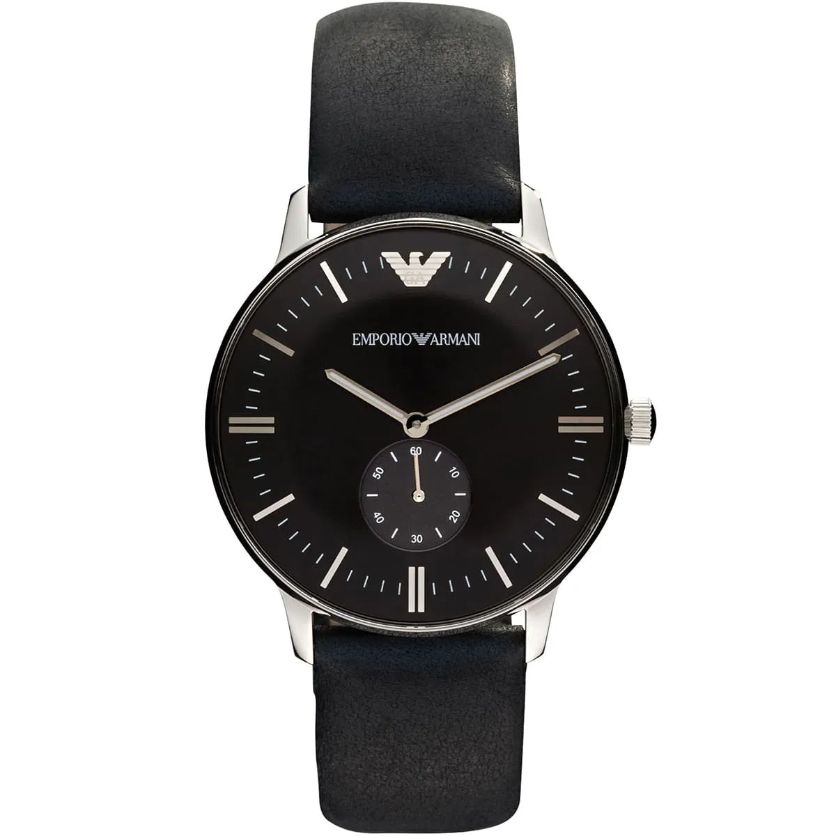 Emporio Armani Gianni Sub Dial Black Genuine Leather Men's Watch - AR0382