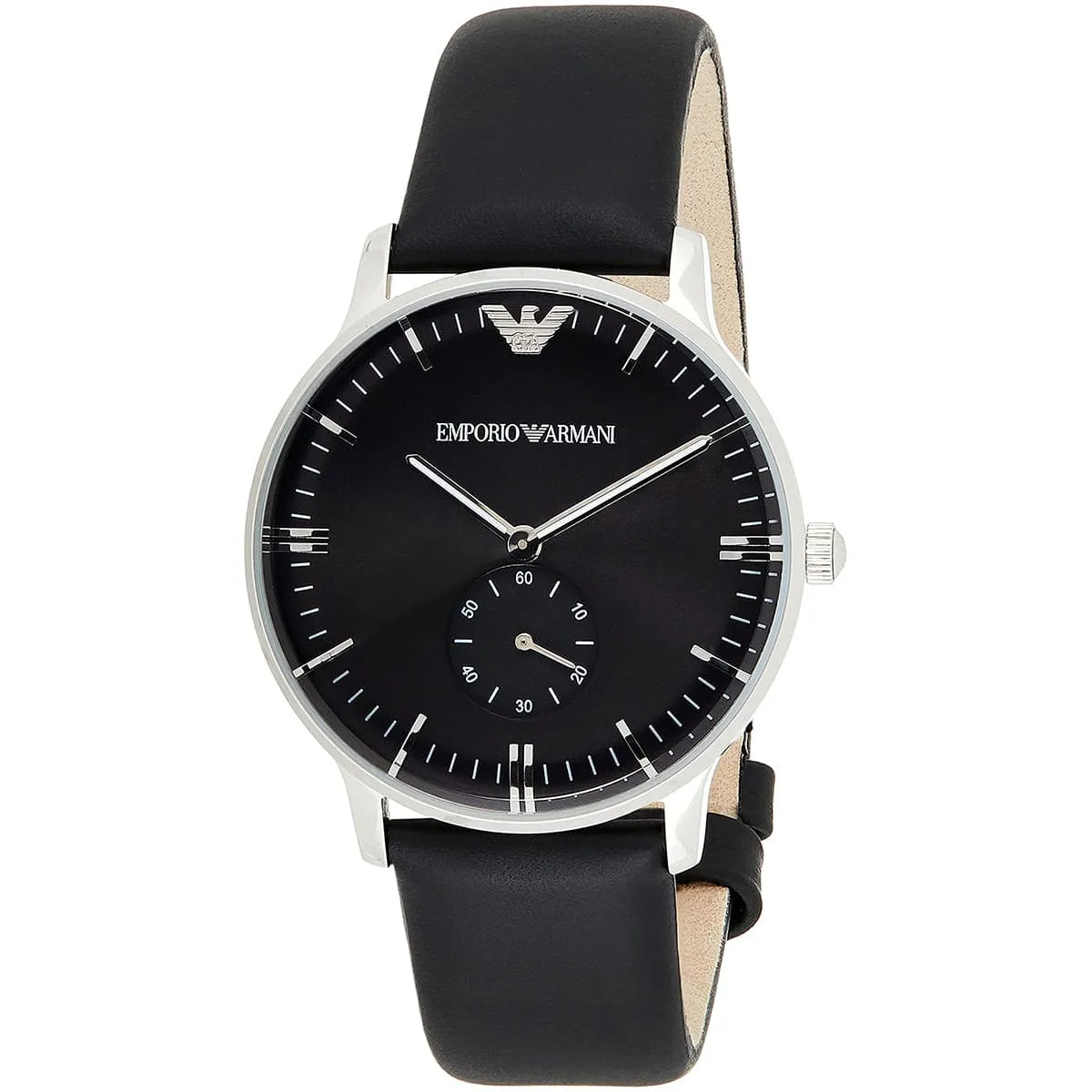 Emporio Armani Gianni Sub Dial Black Genuine Leather Men's Watch - AR0382