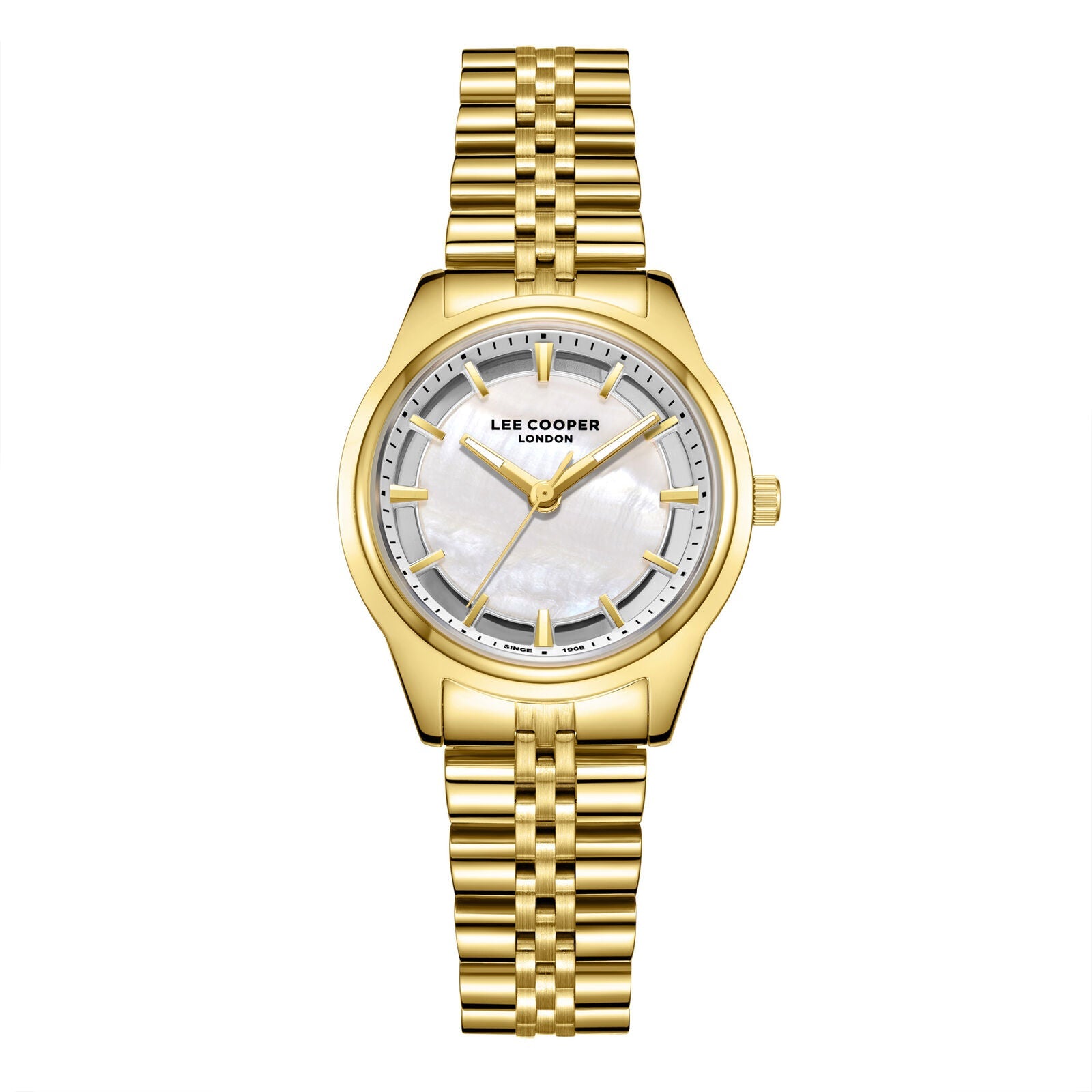 Lee Cooper Classic White MOP Dial Gold Watch - LC08285.120