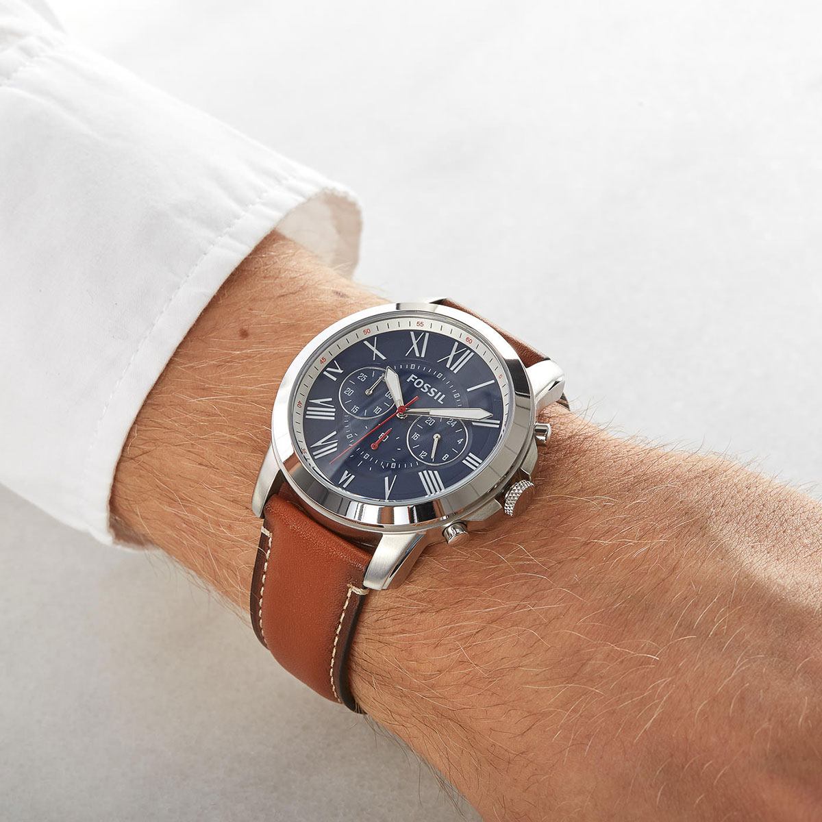 Fossil Grant Chronograph Navy Blue Dial Menβs Watch FS5210 - Watch