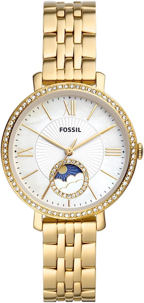 Fossil Jacqueline Sun Moon Gold Stainless Steel Womenβs Watch ES5167 - Watch