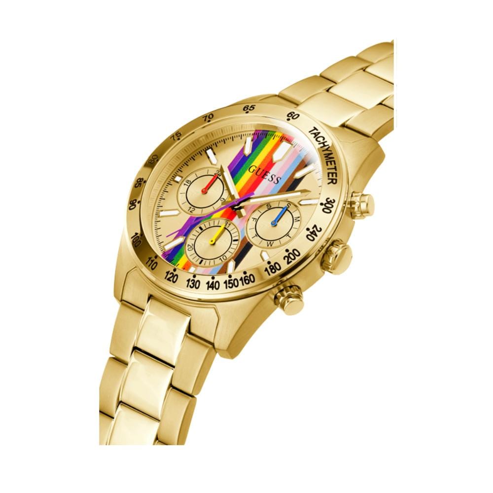 Guess Altitude Rainbow Dial Gold Menβs Watch GW0434G1 - Watch