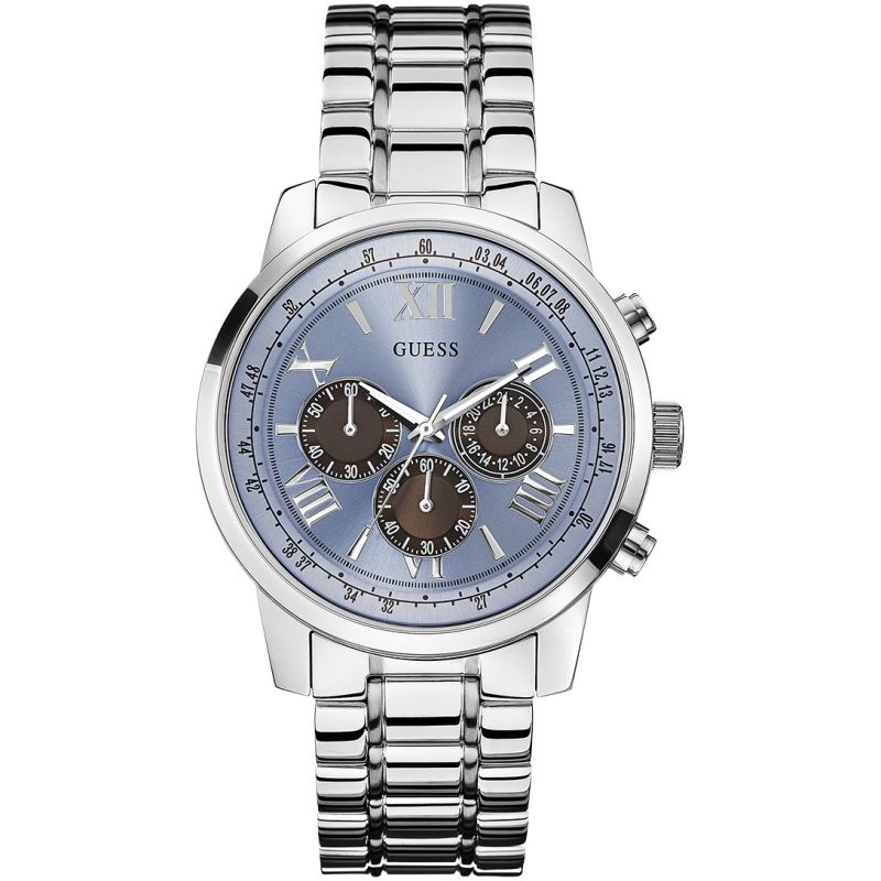 Guess Chrono Blue Dial Silver Menβs Watch W0379G6 - Watch