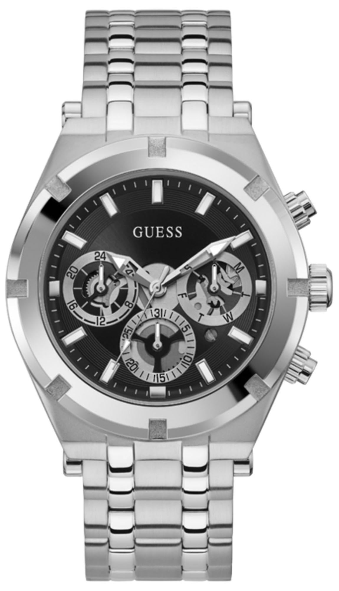 Guess Continental Silver Tone Menβs Watch GW0260G1 - Watch