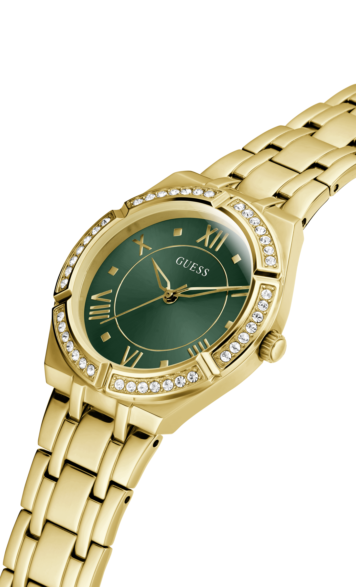Guess Cosmo Green Dial Gold Womenβs Watch GW0033L8 - Watch