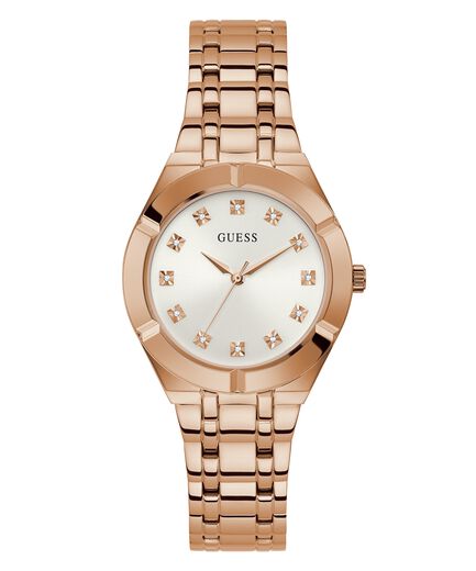 Guess Crystalline White Dial Rose Gold Womenβs Watch GW0114L3 - Watch