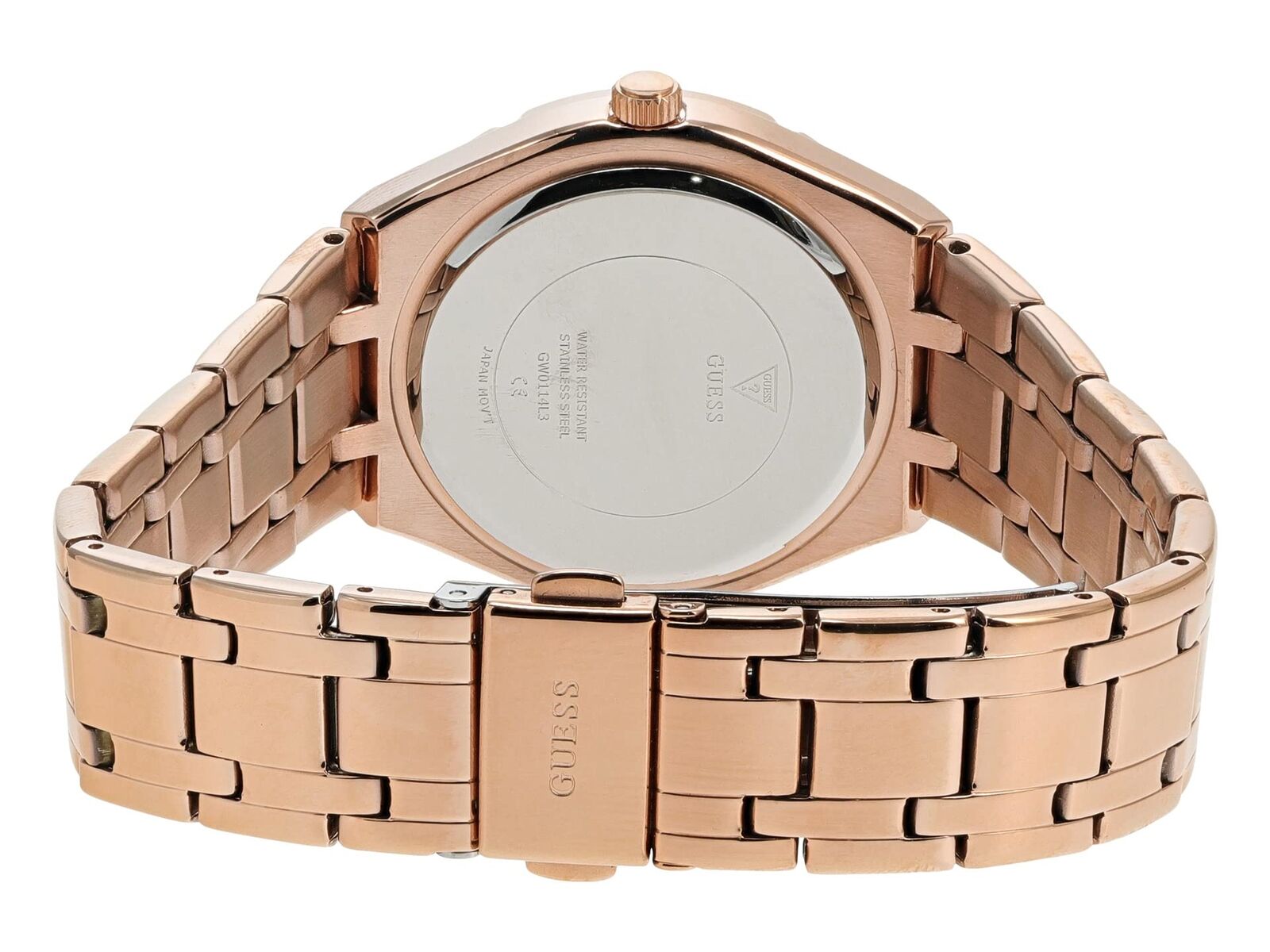 Guess Crystalline White Dial Rose Gold Womenβs Watch GW0114L3 - Watch