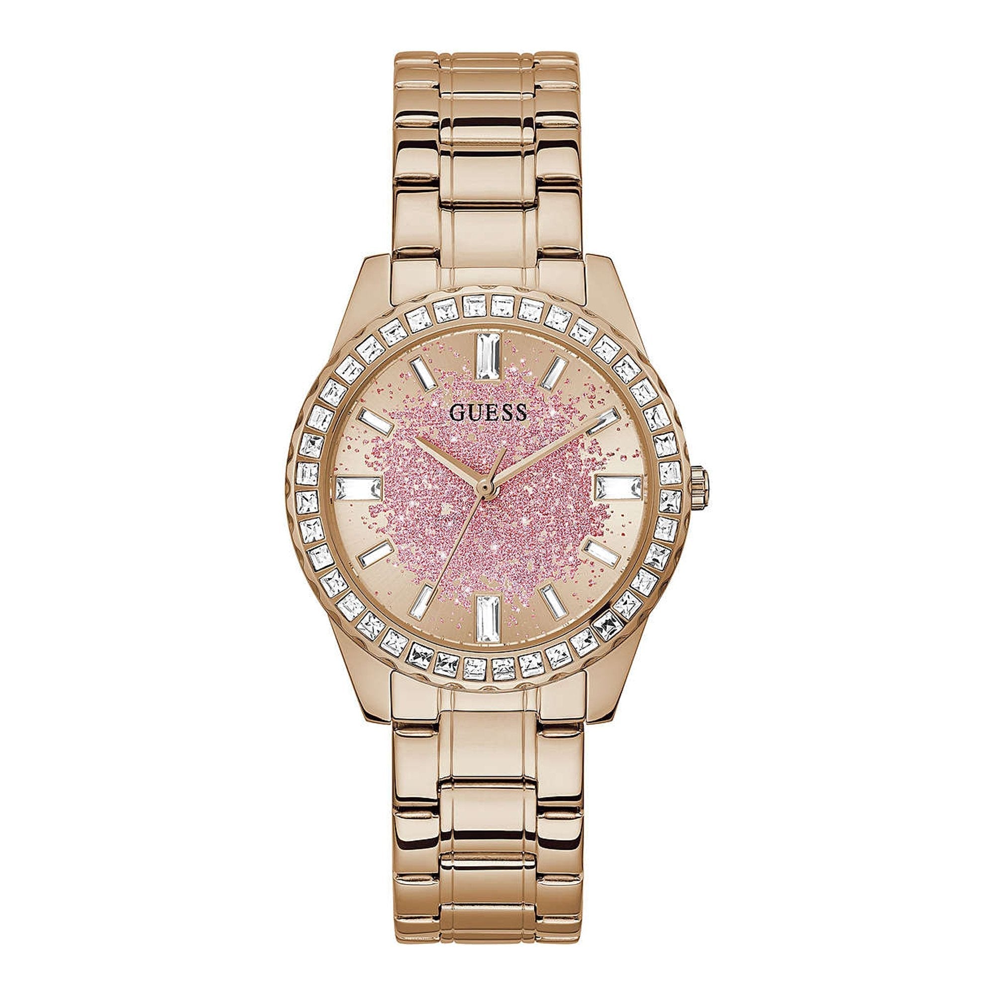 Guess Glitter Burst Rose Gold Tone Womenβs Watch GW0405L3 - Watch