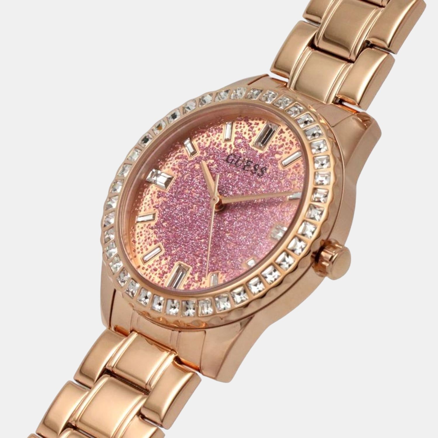 Guess Glitter Burst Rose Gold Tone Womenβs Watch GW0405L3 - Watch