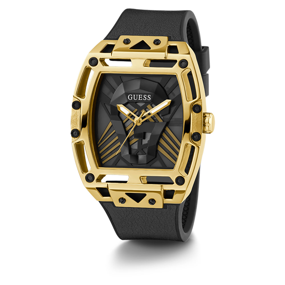 Guess Gold Tone Case Rubber Strap Men’s Watch GW0500G1 - Watch