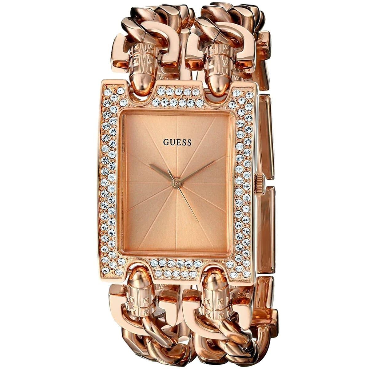 Guess Heavy Metal Rose Gold Crystal Dial Women's Watch W0072L3 - The Watches Men & CO