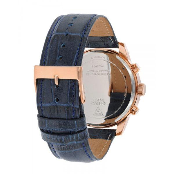 Guess Horizon Blue Dial Leather Strap Men's Watch#W0380G5 - The Watches Men & CO #3