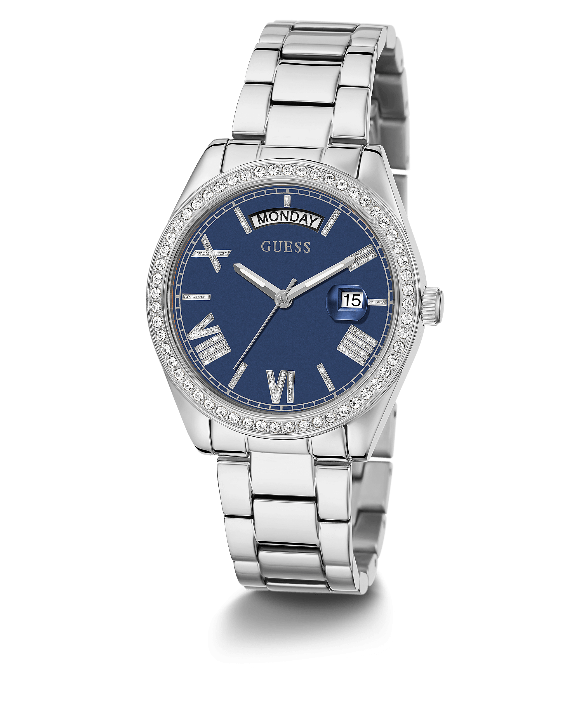 Guess Luna Silver Case Blue Dial Womenβs Watch GW0307L1 - Watch