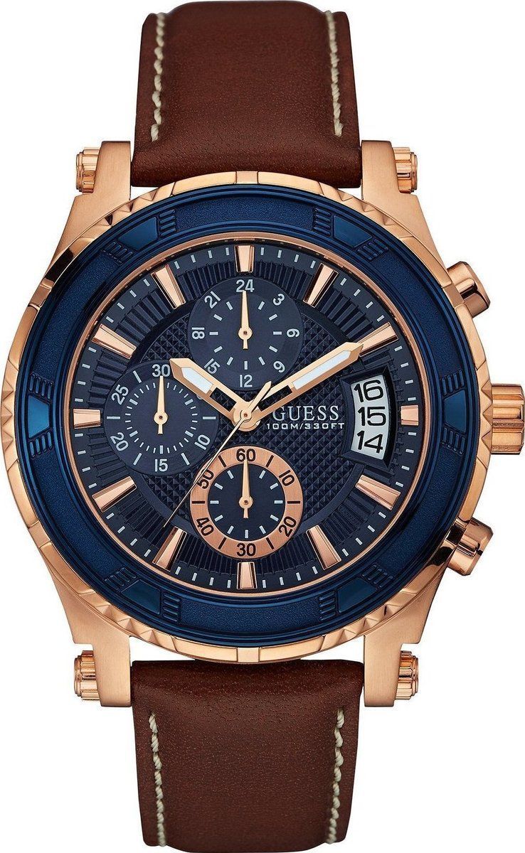 Guess Navy Round Quartz Men's Watch W0673G3 - The Watches Men & CO