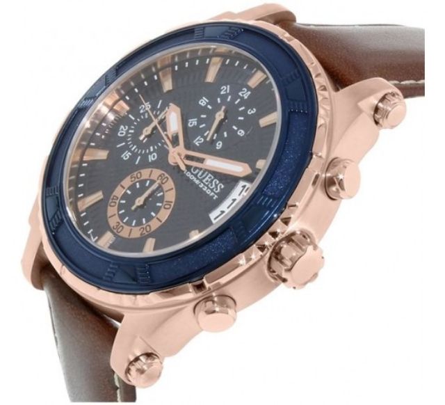 Guess Navy Round Quartz Menβs Watch W0673G3 - Watch