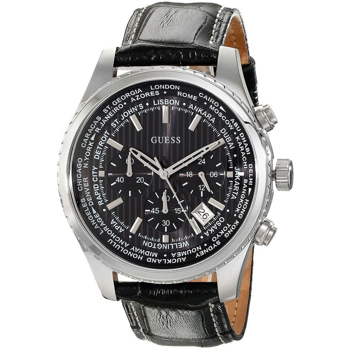 Guess Pursuit Silver Chronograph Black Dial Men’s Watch W0500G2 - Watch