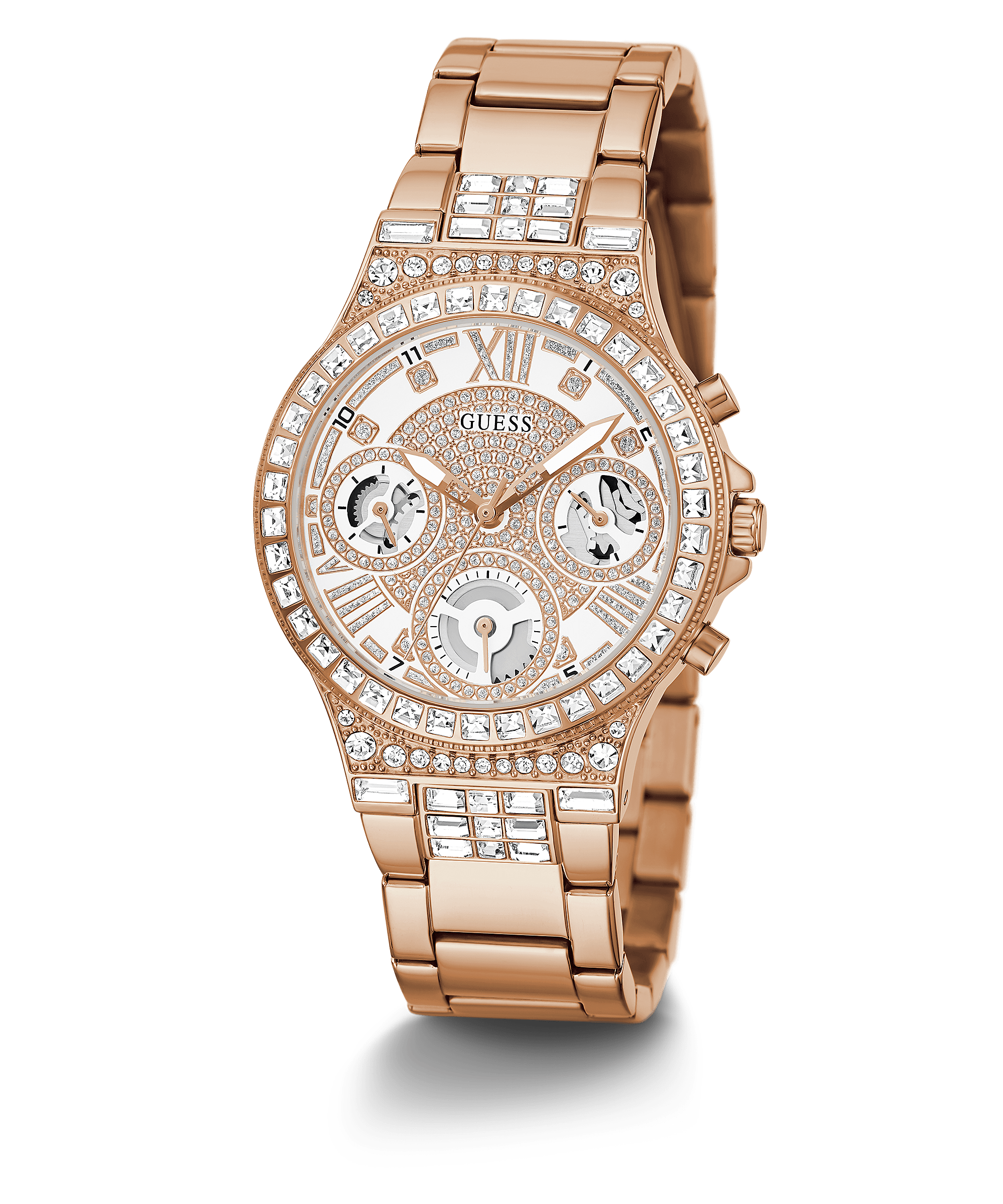 Guess Rose Gold Glitz Dial Womenβs Watch GW0320L3 - Watch
