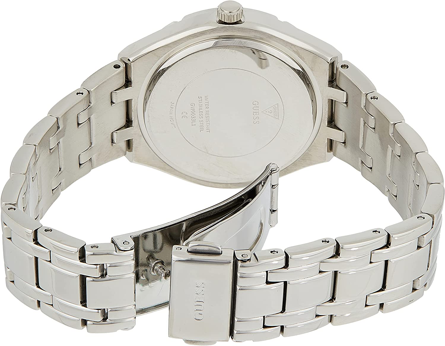 Guess Silver Tone Cosmo Blue Dial Womenβs Watch GW0033L5 - Watch