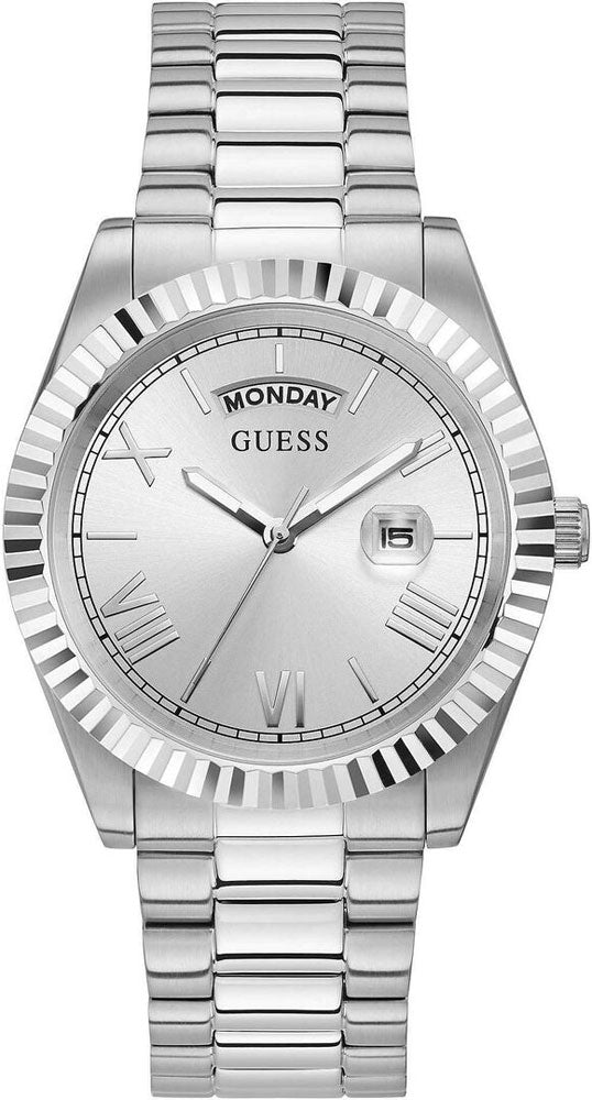 Guess Silver Tone Stainless Steel Menβs Watch GW0265G6 - Watch