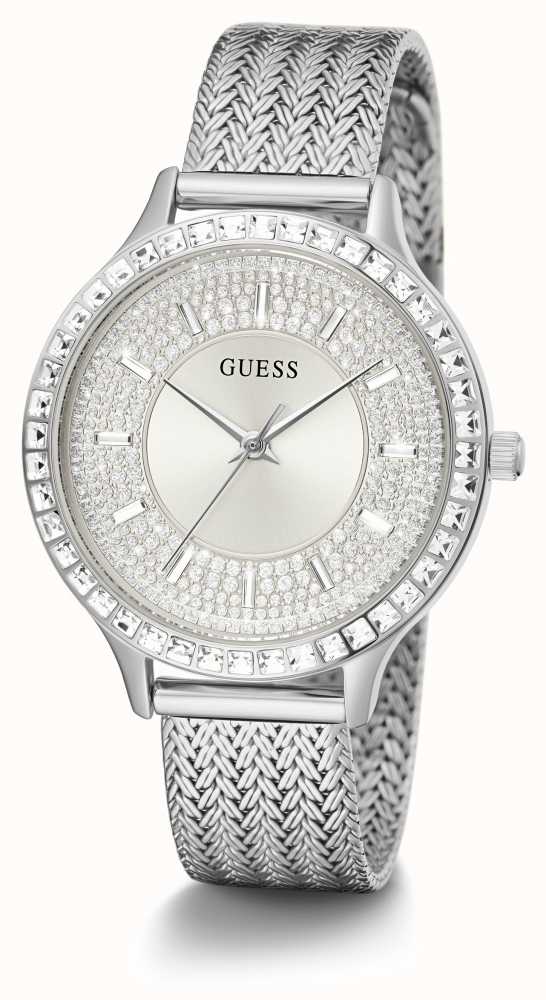 Guess Soiree Silver Tone Mesh Strap Women’s Watch GW0402L1 - Watch