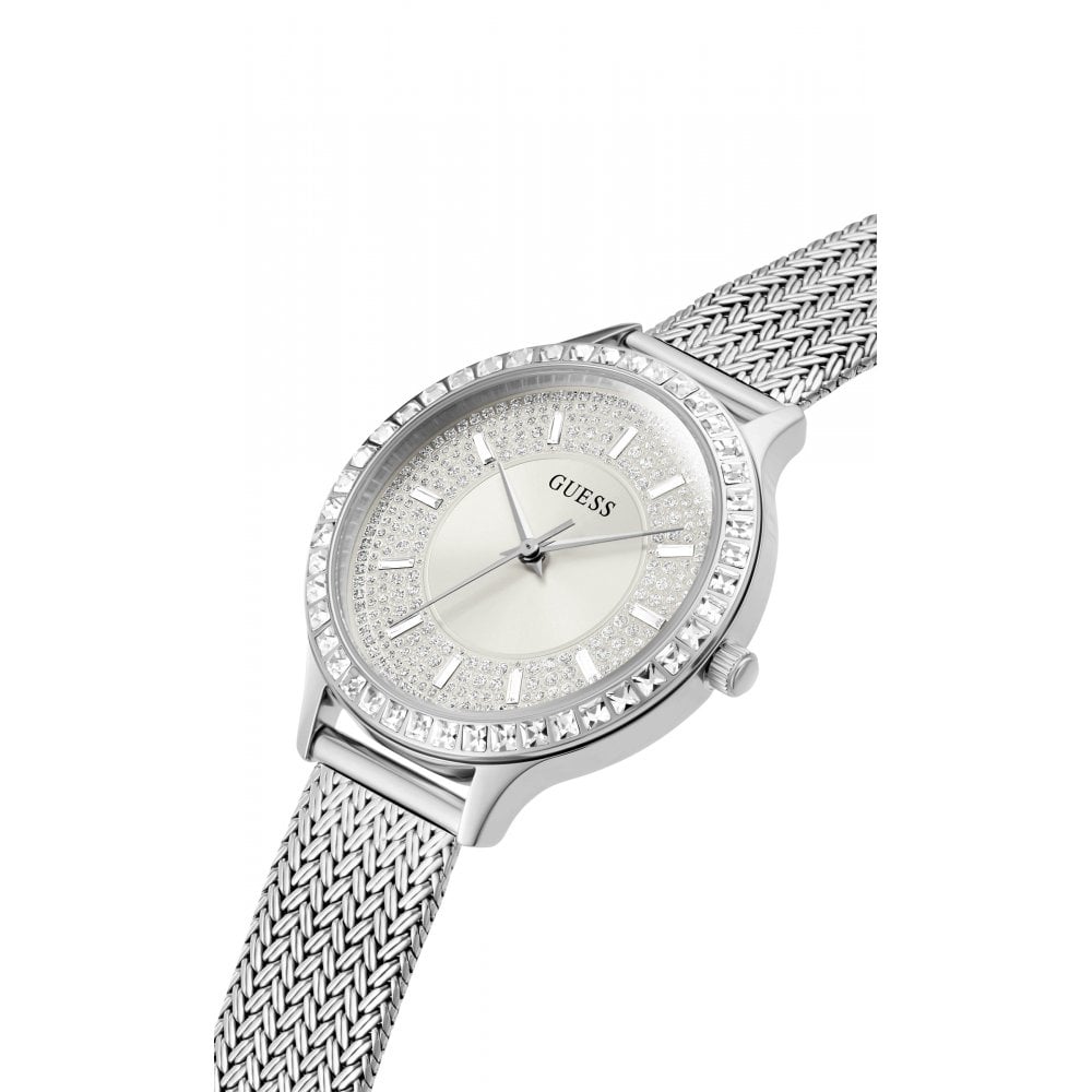 Guess Soiree Silver Tone Mesh Strap Women’s Watch GW0402L1 - Watch
