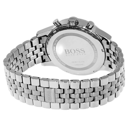 Hugo Boss Aeroliner Chronograph White Dial Silver Steel Strap Men's Watch 1512445