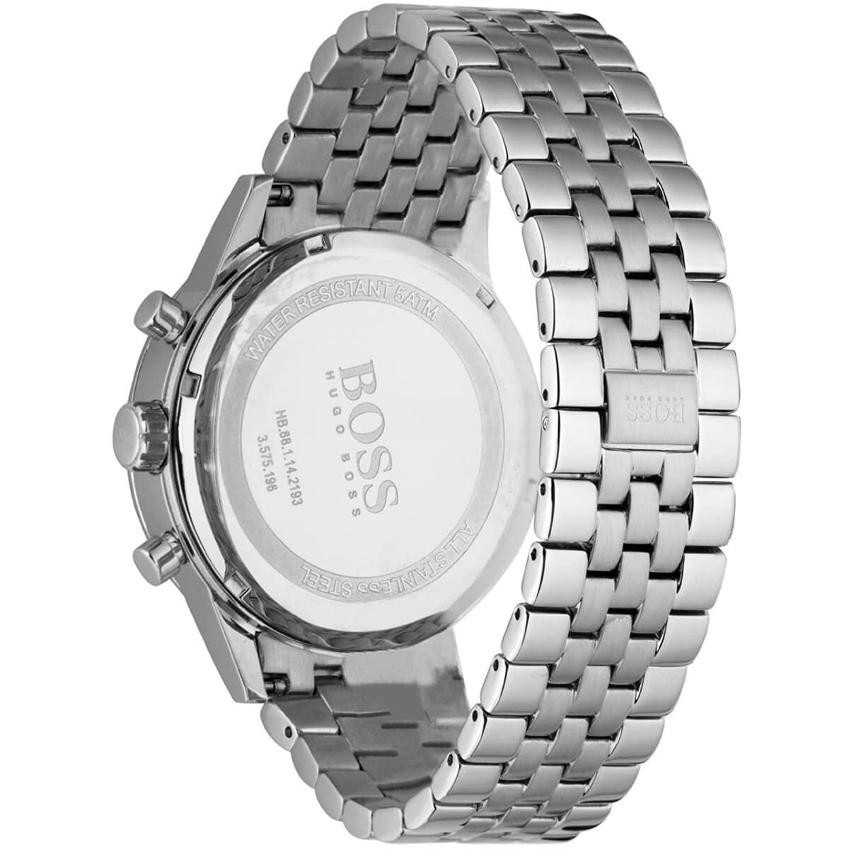 Hugo Boss Aeroliner Chronograph White Dial Silver Steel Strap Men's Watch 1512445