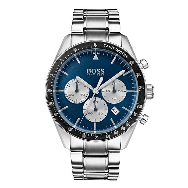 Hugo Boss Chronograph Blue Dial Silver Steel Strap Watch for Men - 1513630 1513630 - Image 3