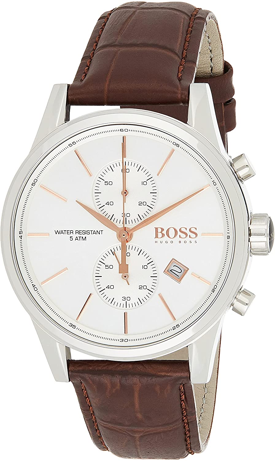 Hugo Boss Chronograph Grand Prix Black Leather Strap Men's Watch 1513280