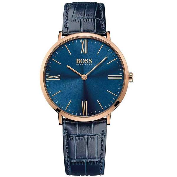 Hugo Boss Jackson Blue Dial Leather Strap Unisex Watch 1513371 - The Watches Men & CO