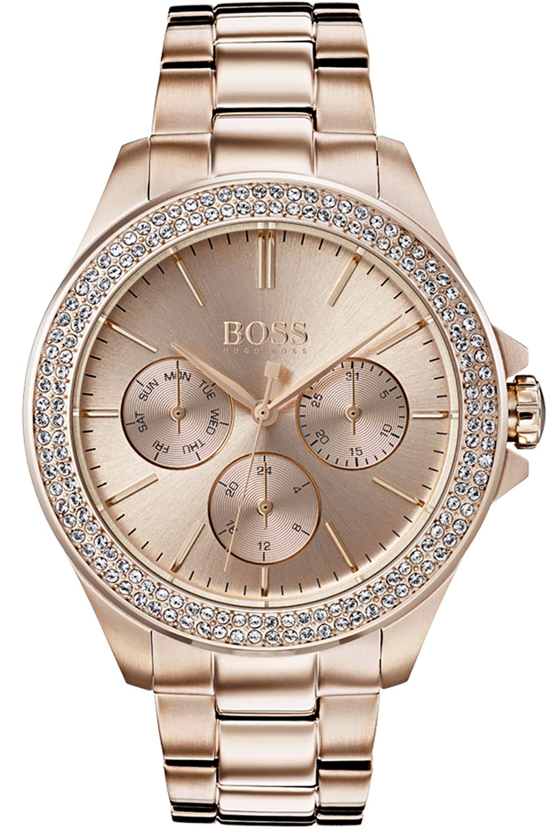 Hugo Boss Rose Gold Crystal Analogue Women's Watch 1502443 - The Watches Men & CO