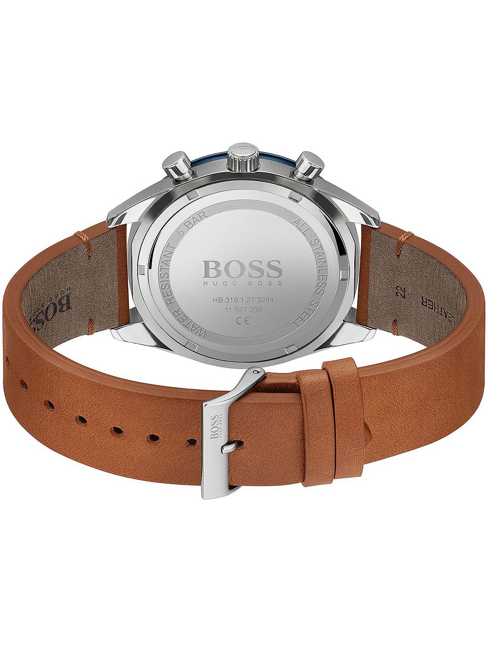 Hugo Boss Santiago watch caseback with stainless steel engraved back
