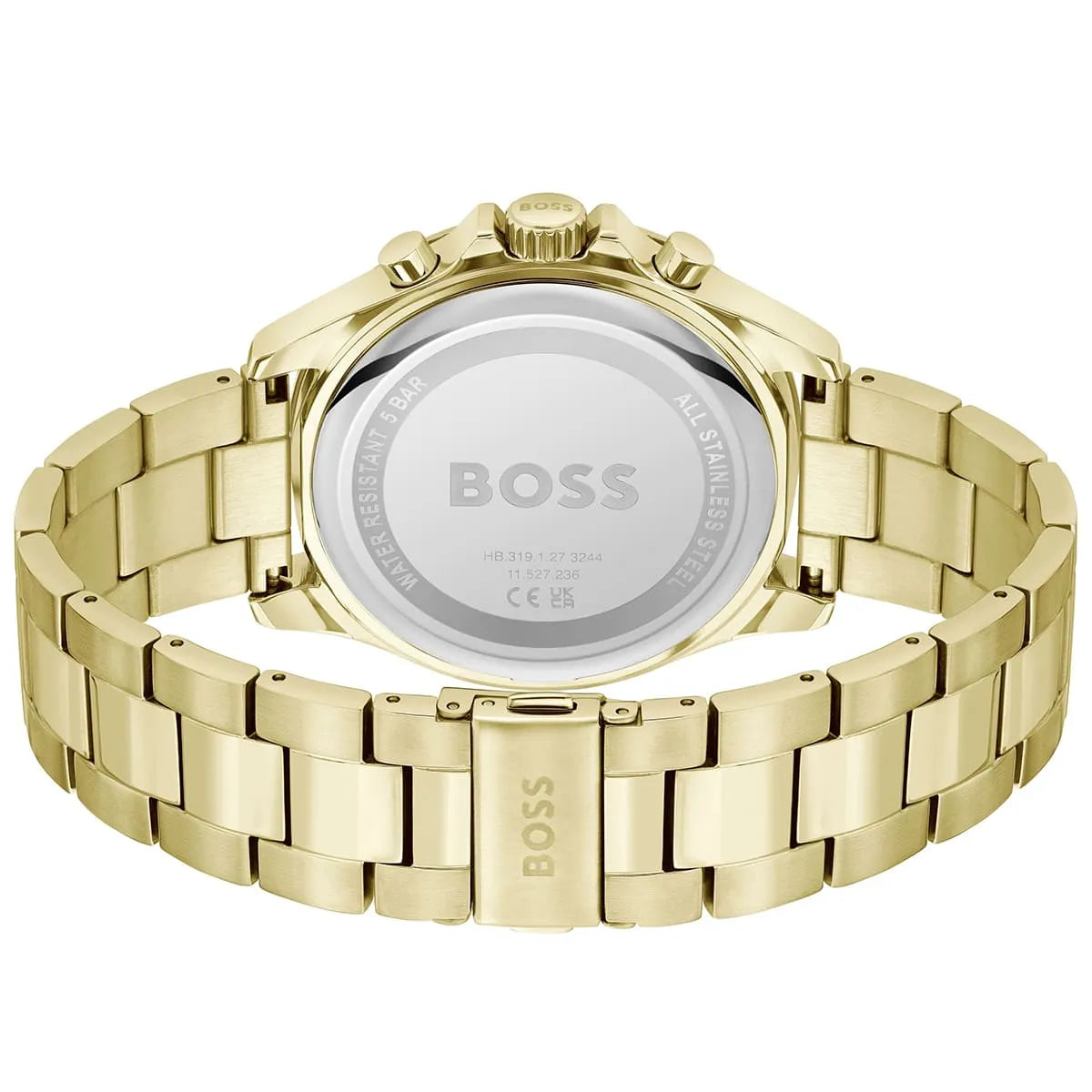 Hugo Boss Troper caseback with stainless steel engraved with BOSS branding