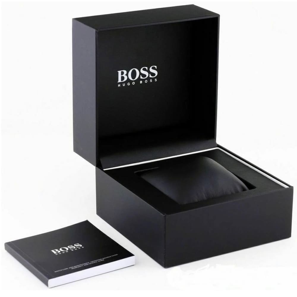 Hugo Boss original black watch box with HUGO BOSS branding and presentation packaging
