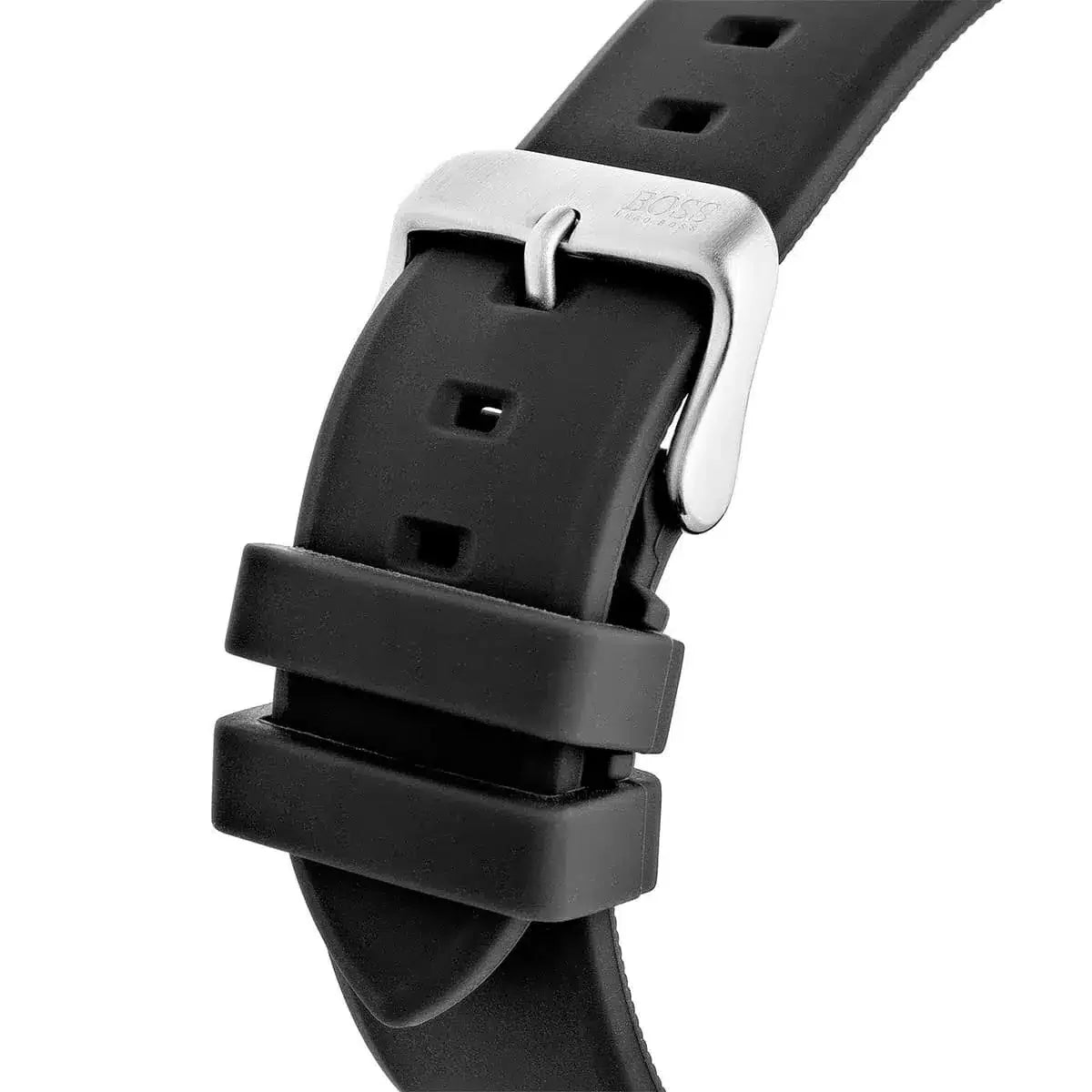 Hugo Boss Velocity Chronograph Black Dial Black Leather Strap Watch for Men - 1513716