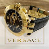 Versace V-Race Black Leather Strap Men's Watch VEBV00119 - Big Daddy Watches #3