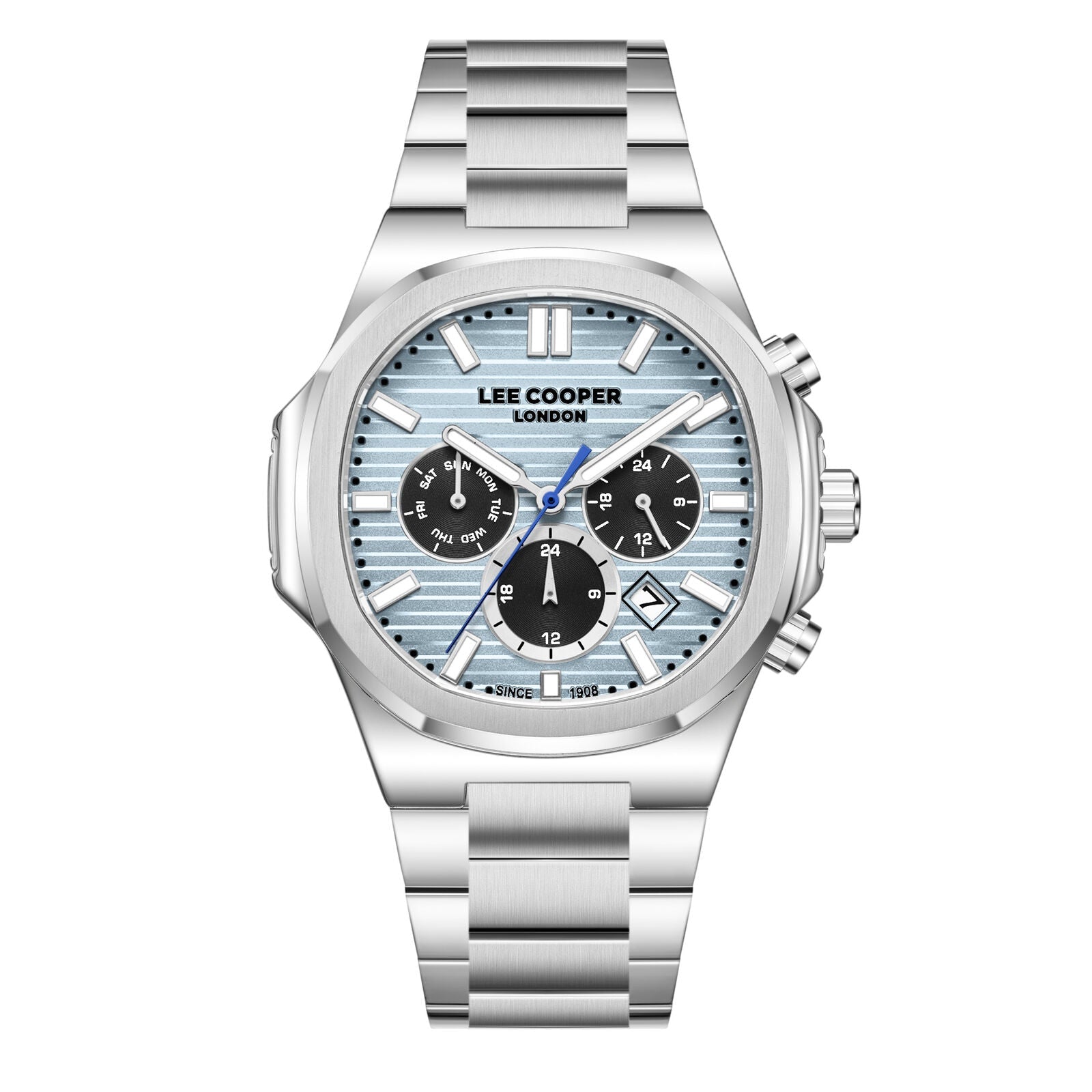 Lee Cooper Gauthier Multifunction Blue Dial Silver Watch - LC08272.300