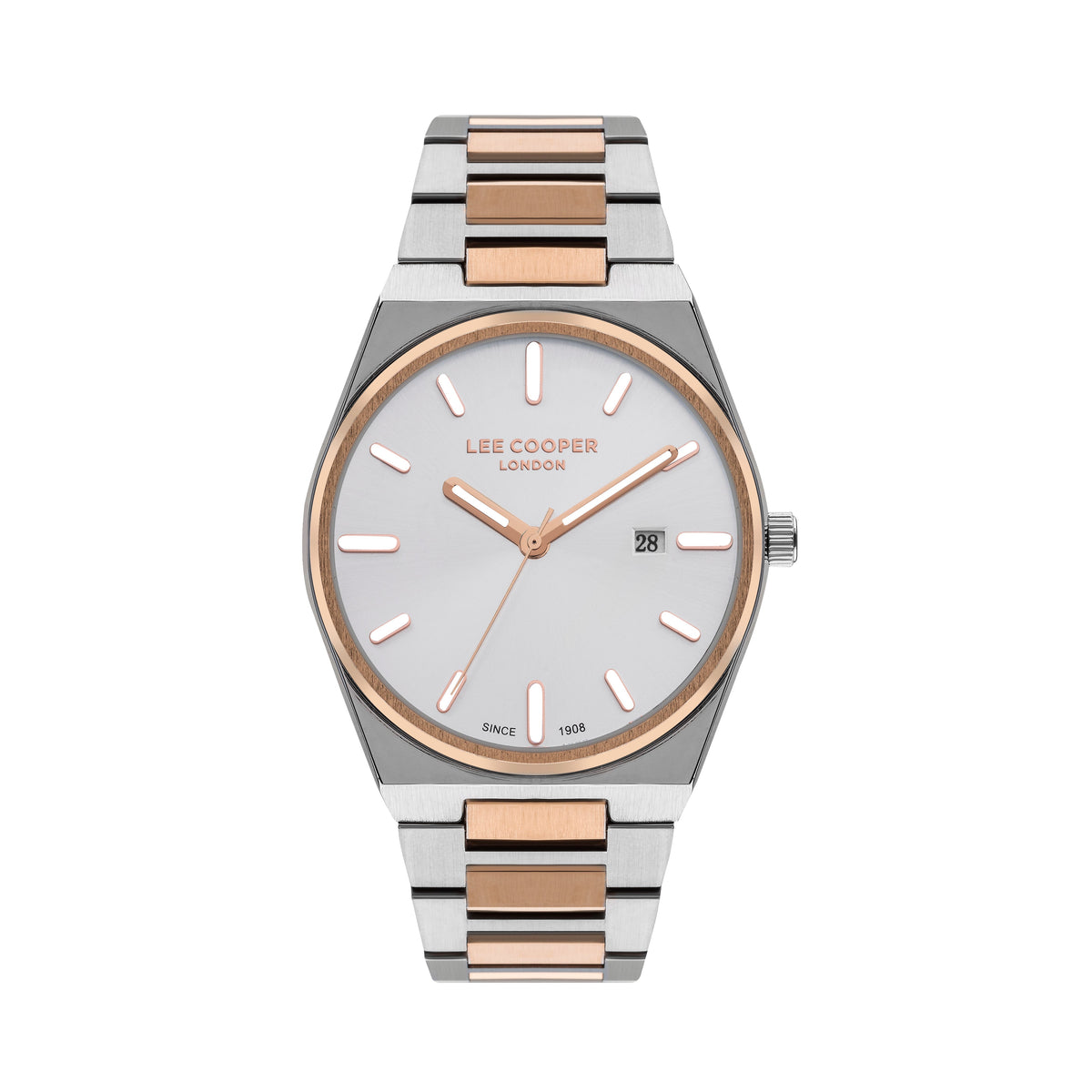 Lee Cooper LC07608.530 two-tone watch with silver dial and rose gold accents