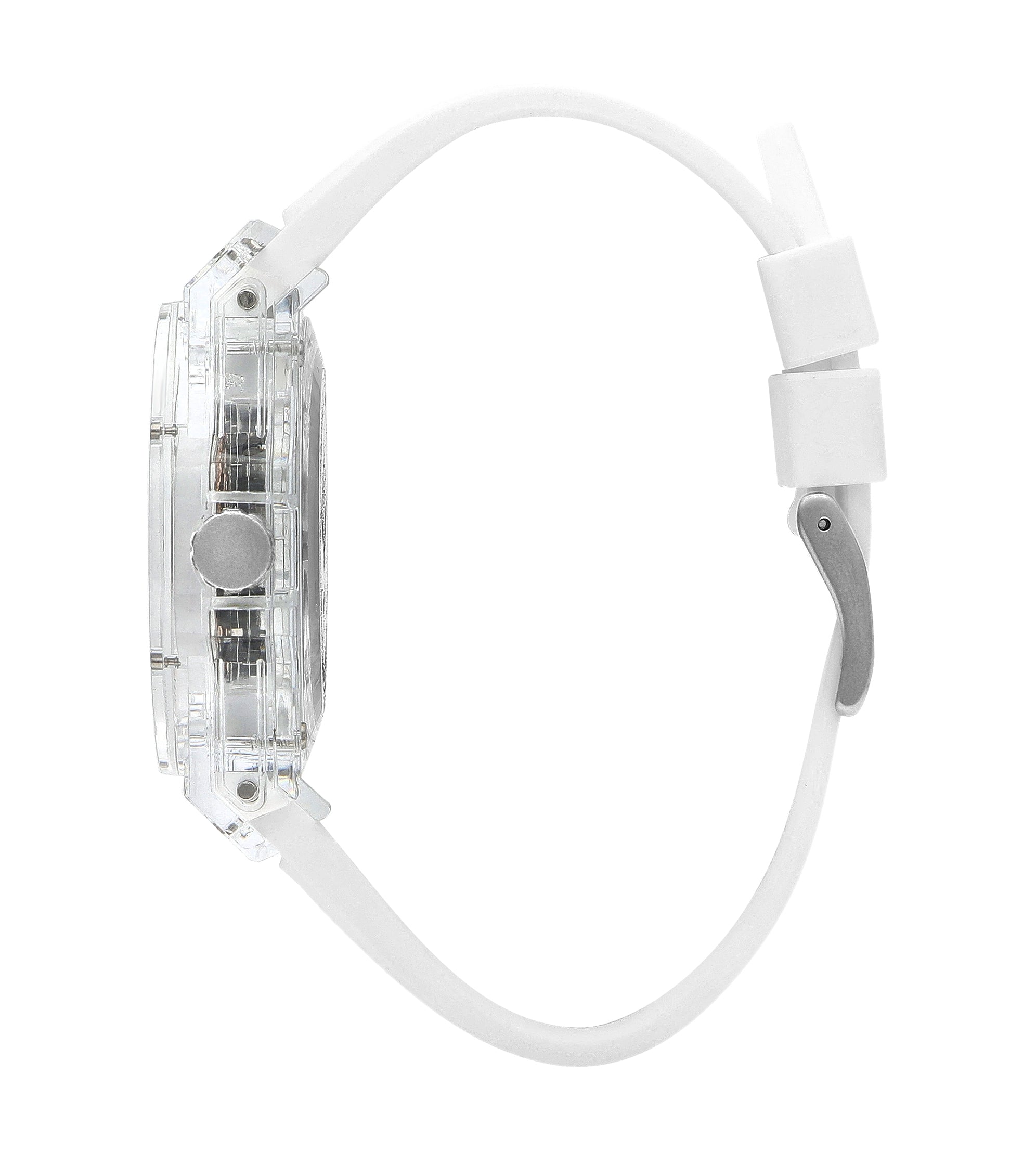 Lee Cooper LC07975.333 watch shown from side profile with white silicone strap