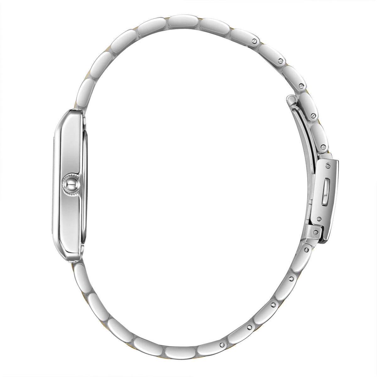 Lee Cooper LC08300.230 watch side profile showing slim case and two-tone bracelet links