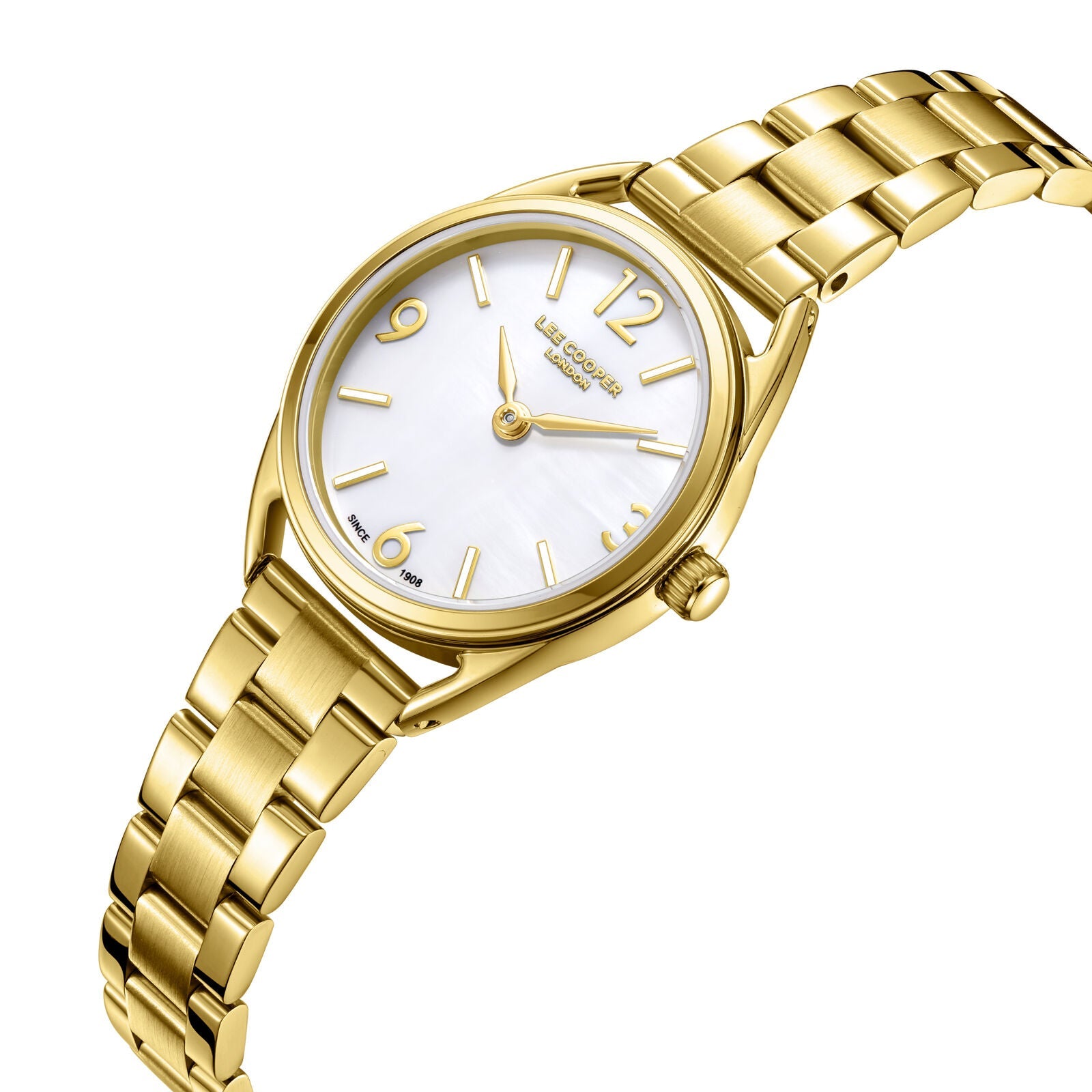 Lee Cooper Nayla White MOP Dial Gold Watch - LC08265.120
