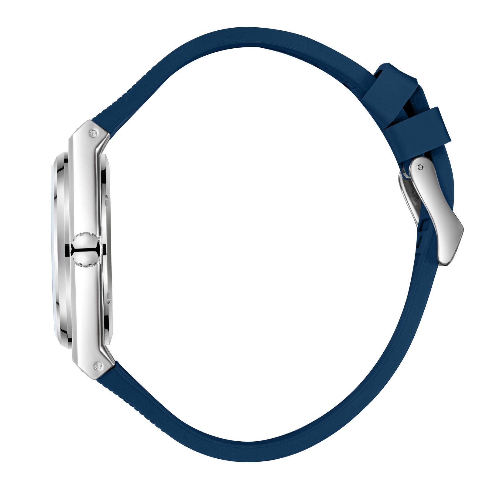 Lee Cooper Zane Date Window Blue Dial and Silicone Strap Silver Watch - LC08250.399