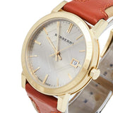 Burberry Women's Swiss Haymarket Check Fabric and Smooth Orange Leather Strap Women's Watch BU9016 - Big Daddy Watches #3