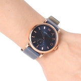 Marc Jacobs Baker Navy Dial Leather Strap 36mm Ladies Watch MBM1329