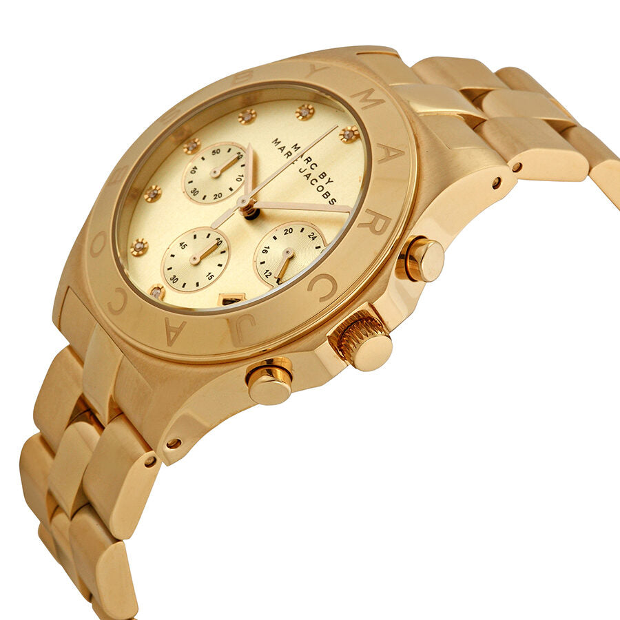 Marc By Marc Jacobs Blade Chronograph Gold Dial Gold Tone Watch MBM3101 (Pre-Owned)