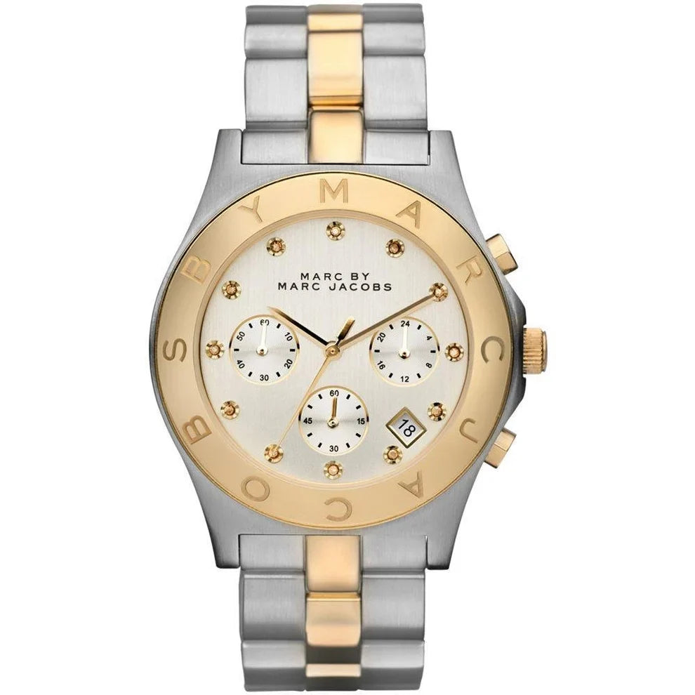 Marc By Marc Jacobs Henry Chronograph Date Gold and Silver Tone Watch MBM3177