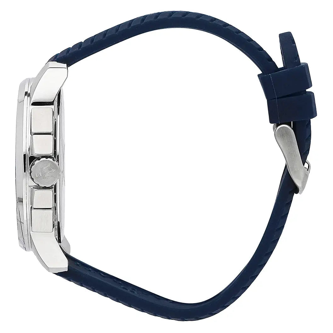 Maserati 44mm CHR W/Silver Dial Blue Strap Menβs Watch R8871621013 - Watch