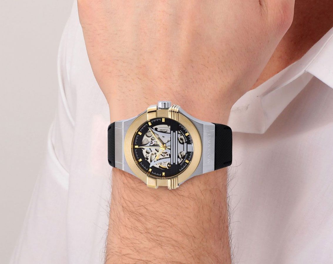 Maserati Potenza Automatic Skeleton Dial Menβs Watch R8821108037 - Watch